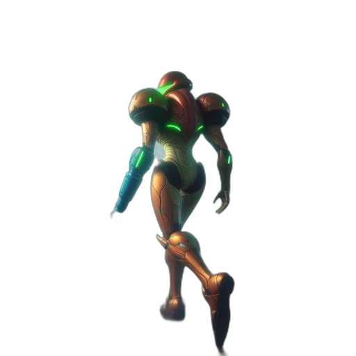 robot, weapon, creature, staff, 3d render, concept art, pixel art, vaporwave transparent PNG cut-out