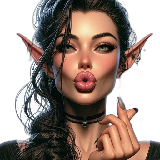 face, fantasy art, photorealistic, concept art, comic book art, digital, artwork, elf-like transparent PNG cut-out
