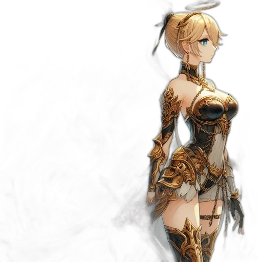 dress, staff, weapon, sword, fantasy art, concept art, anime, 3d render transparent PNG cut-out