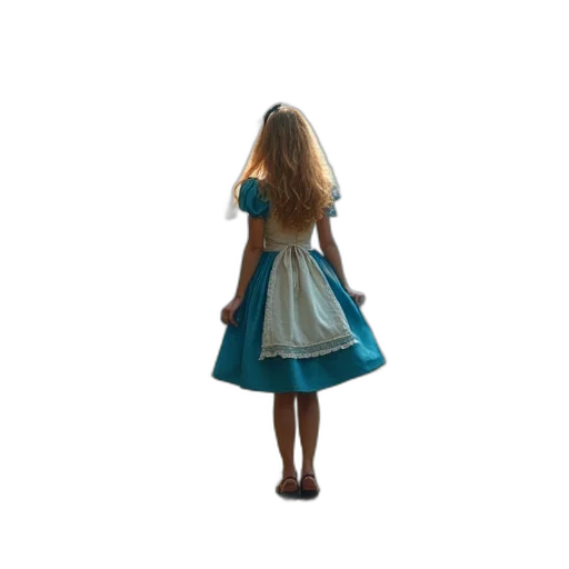 dress, hair, robot, staff transparent PNG cut-out