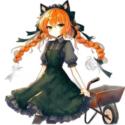 staff, dress, weapon, animal, anime, pixel art, fantasy art, concept art transparent PNG cut-out