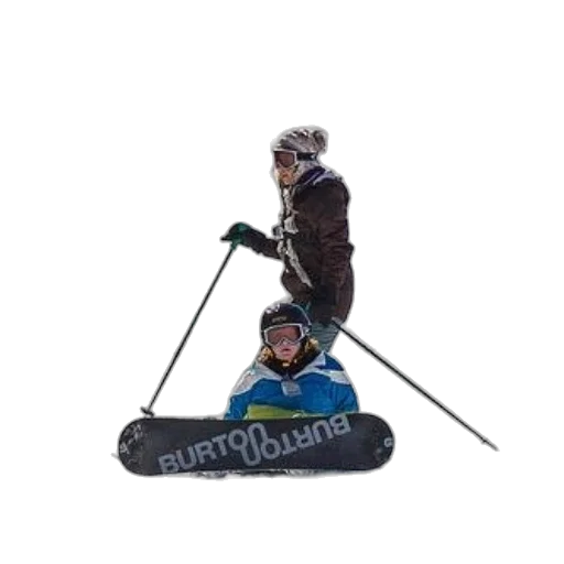 person, snowboard, word, burton, being, assisted, another, ski transparent PNG cut-out