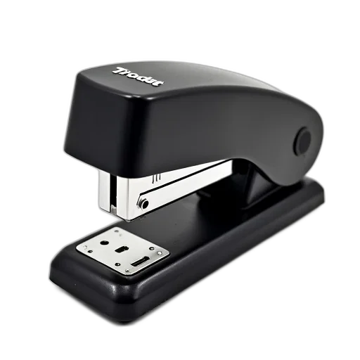 robot, 3d render, black, office, stapler, brand, name, trodat transparent PNG cut-out