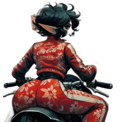 concept art, comic book art, cyberpunk, fantasy art, red, character, dark, hair transparent PNG cut-out
