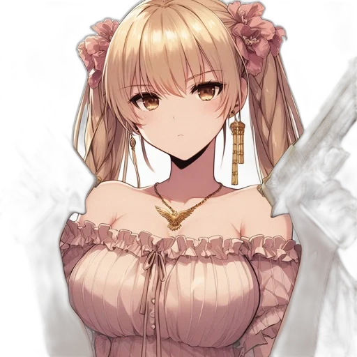 dress, jewelry, crown, staff, anime, pixel art, fantasy art, concept art transparent PNG cut-out