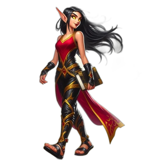 fantasy art, concept art, pixel art, comic book art, woman, fantastical, traits, pointed transparent PNG cut-out