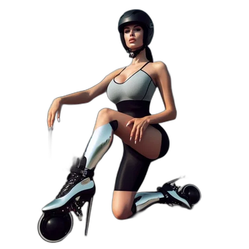 robot, shoes, concept art, photorealistic, 3d render, fantasy art, futuristic, woman transparent PNG cut-out
