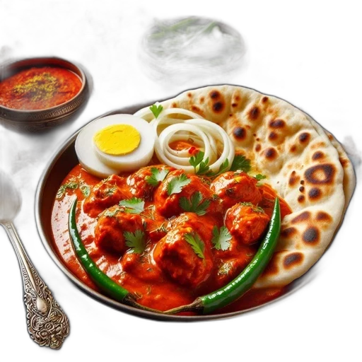food, photorealistic, 3d render, pencil sketch, vibrant, indian, meal, features transparent PNG cut-out