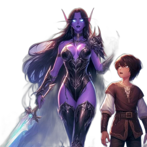 fantasy art, concept art, comic book art, pixel art, blue, dark, ethereal, woman transparent PNG cut-out