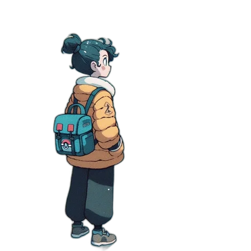 jacket, staff, robot, weapon, concept art, pixel art, cartoon, anime transparent PNG cut-out