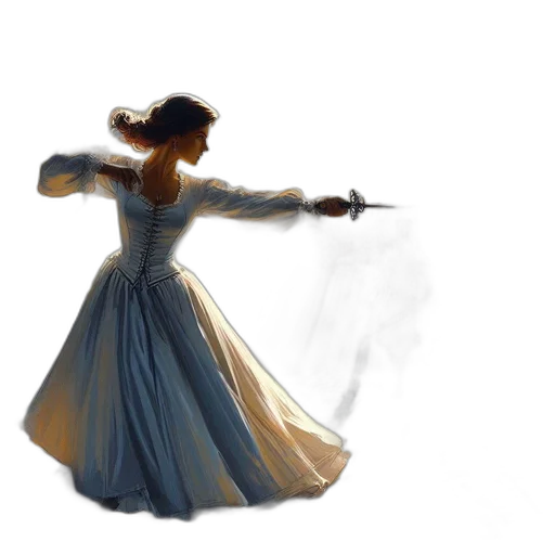 dress, sword, weapon, staff, concept art, watercolor, fantasy art, oil painting transparent PNG cut-out