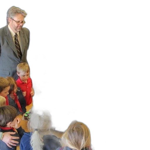 jacket, group, children, red, shirts, gather, around, table transparent PNG cut-out