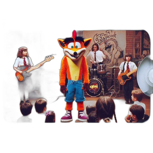 jacket, animal, mask, concept art, cartoon, 3d render, pixel art, vhs transparent PNG cut-out