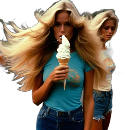 hair, umbrella, vaporwave, photorealistic, 3d render, concept art, pastel, blue transparent PNG cut-out