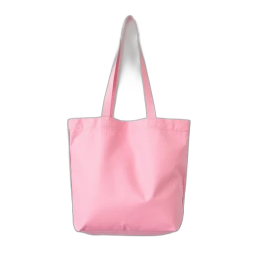 3d render, pastel, neon, pink, tote, bag, simple, design transparent PNG cut-out