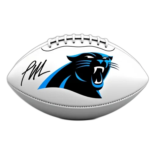white, football, blue, black, carolina, panthers, logo, signed transparent PNG cut-out