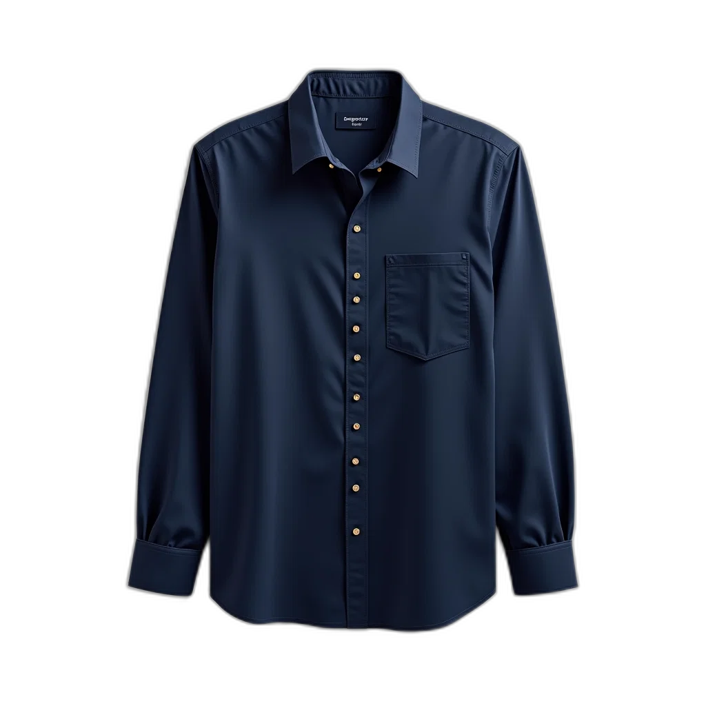 jacket, blue, dark, navy, shirt, collar, buttoned, cuffs transparent PNG cut-out