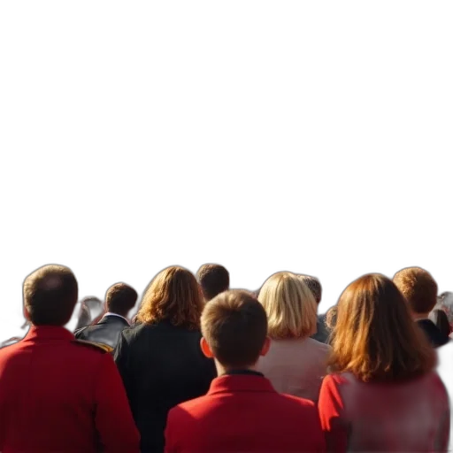 staff, jacket, large, crowd, seen, buckingham, palace, balcony transparent PNG cut-out