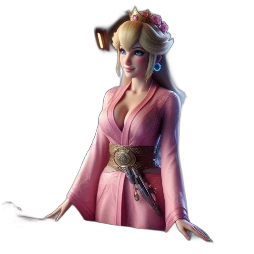 dress, staff, crown, concept art, 3d render, fantasy art, photorealistic, figure transparent PNG cut-out