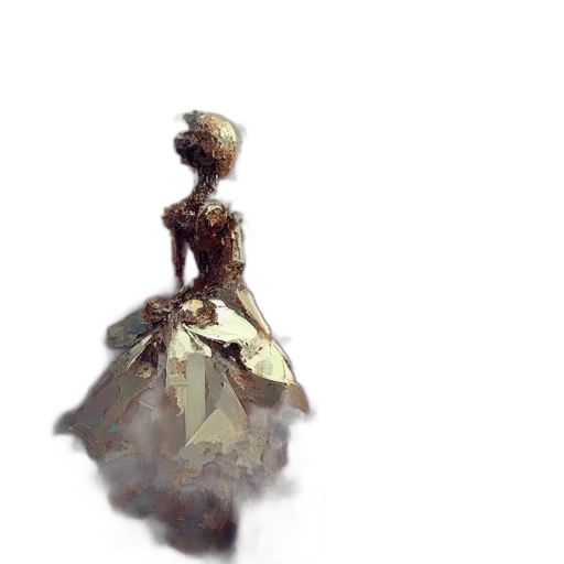 dress, crown, jewelry, robot, concept art, 3d render, watercolor, oil painting transparent PNG cut-out