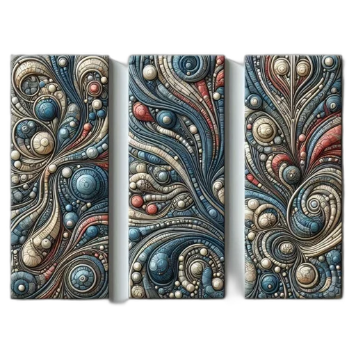 jewelry, blue, image, showcases, three, vertical, panels, each transparent PNG cut-out