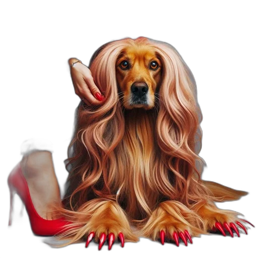 hair, animal, shoes, creature, photorealistic, fantasy art, concept art, watercolor transparent PNG cut-out