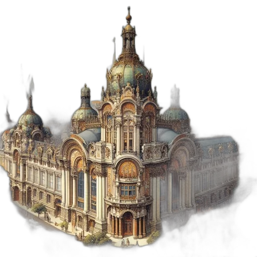 building, crown, concept art, 3d render, photorealistic, pixel art, elaborate, cityscape transparent PNG cut-out