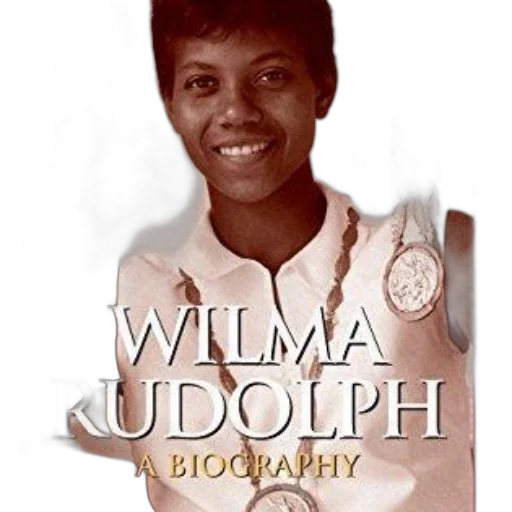 jewelry, photorealistic, book, cover, featuring, wilma, rudolph, holding transparent PNG cut-out