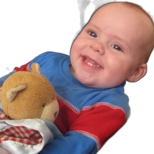 face, creature, photorealistic, 3d render, baby, blue, red, shirt transparent PNG cut-out