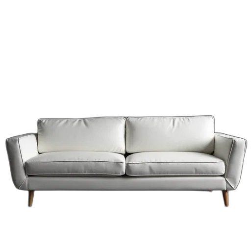 furniture, 3d render, photorealistic, monochrome, sleek, modern, white, couch transparent PNG cut-out