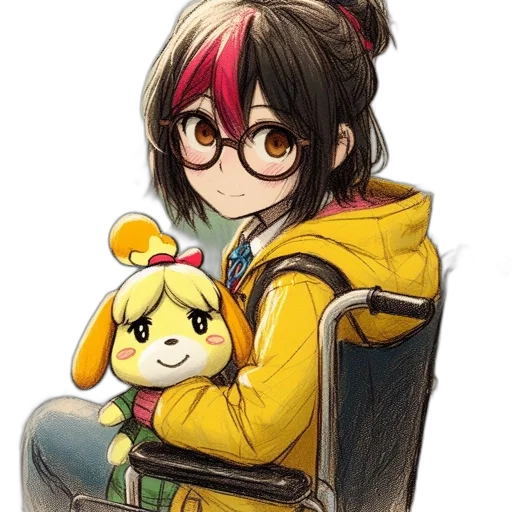 staff, animal, jacket, creature, anime, concept art, pixel art, watercolor transparent PNG cut-out