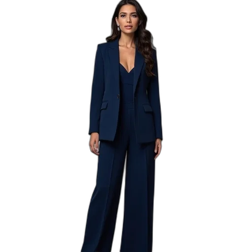 jacket, blue, elegant, navy, mother, bride, pants, suit transparent PNG cut-out