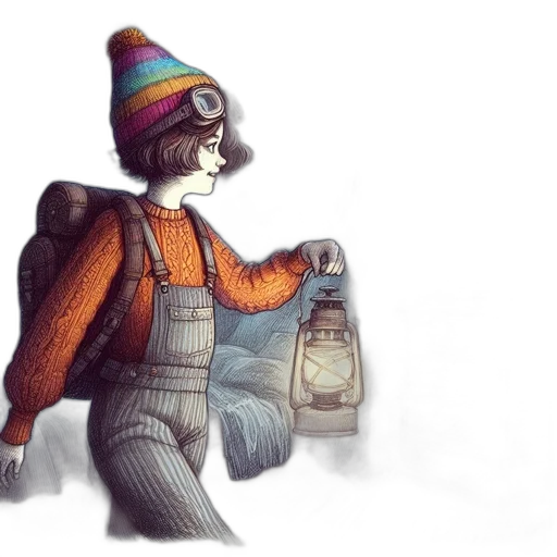 jacket, robot, bottle, hat, watercolor, concept art, fantasy art, 3d render transparent PNG cut-out