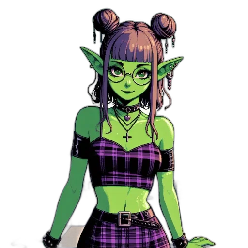 staff, dress, concept art, cartoon, comic book art, pixel art, green, neon transparent PNG cut-out