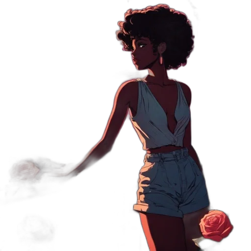 dress, concept art, fantasy art, comic book art, photorealistic, fire, outer space, neon lights transparent PNG cut-out