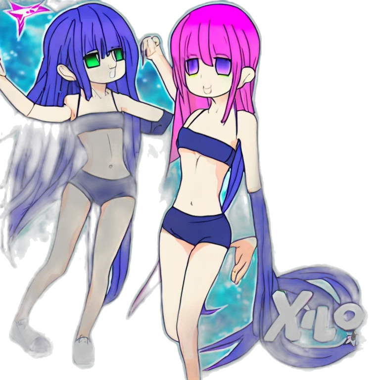 vaporwave, anime, fantasy art, pixel art transparent PNG cut-out