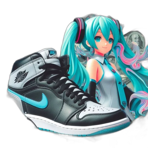 shoes, robot, weapon, vaporwave, concept art, 3d render, anime, blue transparent PNG cut-out