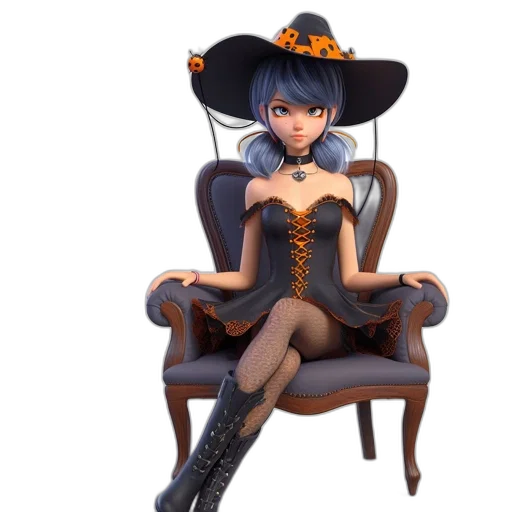 hat, furniture, dress, staff, concept art, 3d render, fantasy art, cartoon transparent PNG cut-out