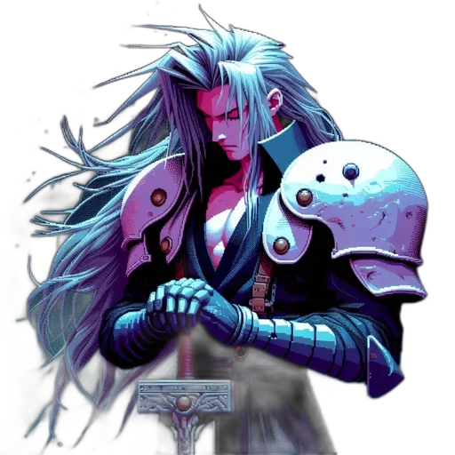 sword, weapon, concept art, fantasy art, comic book art, cyberpunk, blue, pastel transparent PNG cut-out