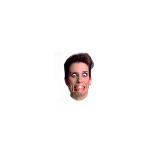 face, hair, creature, mask, pixel art, 3d render, photorealistic, collage transparent PNG cut-out