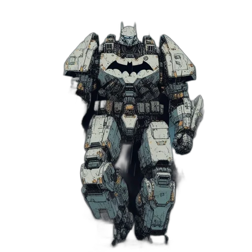 robot, weapon, concept art, 3d render, comic book art, pixel art, rainy, forest transparent PNG cut-out