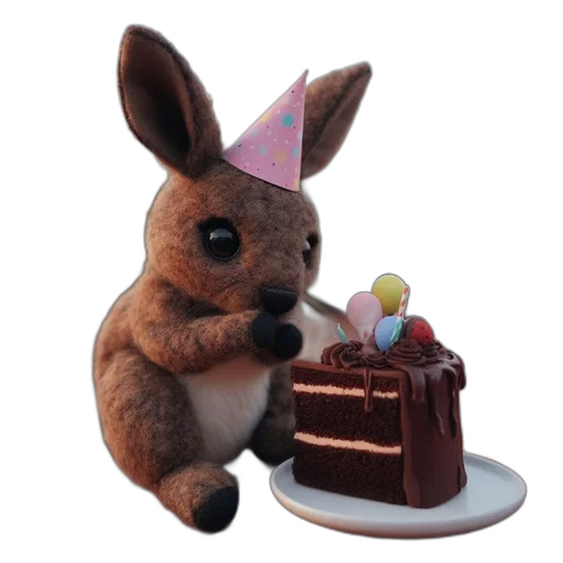 hat, food, animal, staff, 3d render, festive, scene, shows transparent PNG cut-out