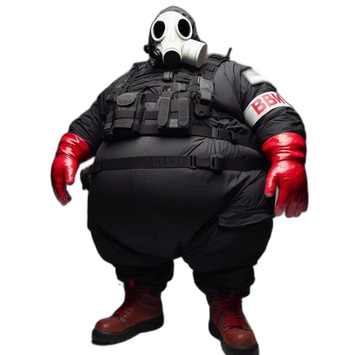 robot, mask, jacket, creature, concept art, 3d render, individual, wears transparent PNG cut-out