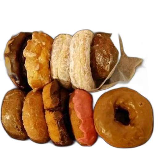 food, jewelry, crown, earth tones, box, assorted, donuts, including transparent PNG cut-out