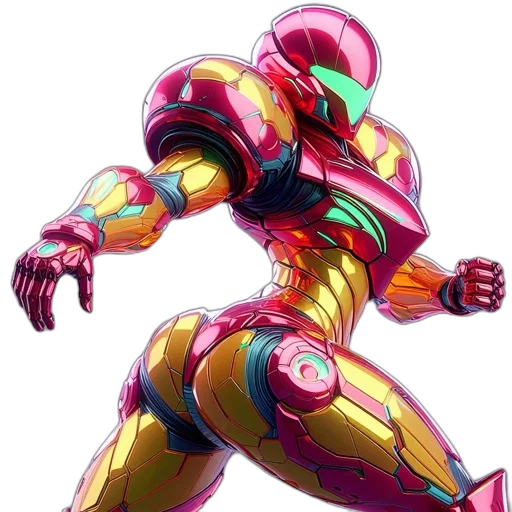 robot, weapon, concept art, vaporwave, anime, 3d render, neon, colorful transparent PNG cut-out