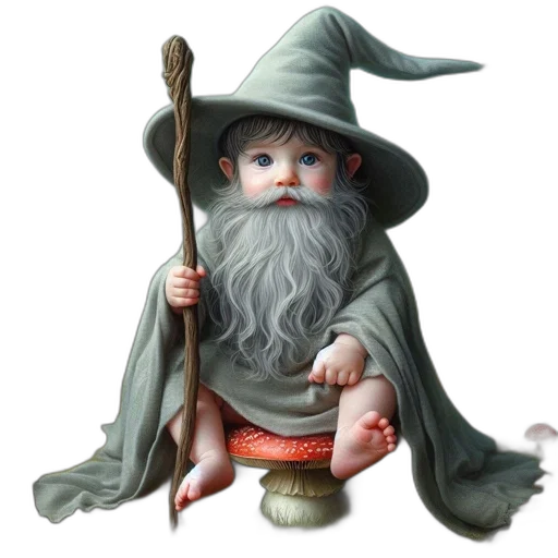 staff, hat, fantasy art, photorealistic, concept art, 3d render, aged, magical transparent PNG cut-out