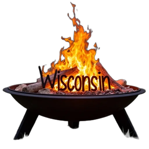 fire, round, pit, word, wisconsin, written transparent PNG cut-out