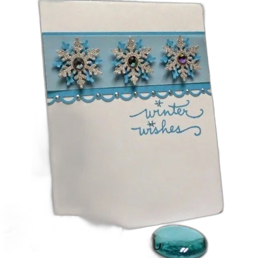 jewelry, watercolor, blue, festive, card, three, snowflakes, adorned transparent PNG cut-out