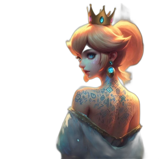 crown, dress, staff, jewelry, concept art, fantasy art, watercolor, pixel art transparent PNG cut-out