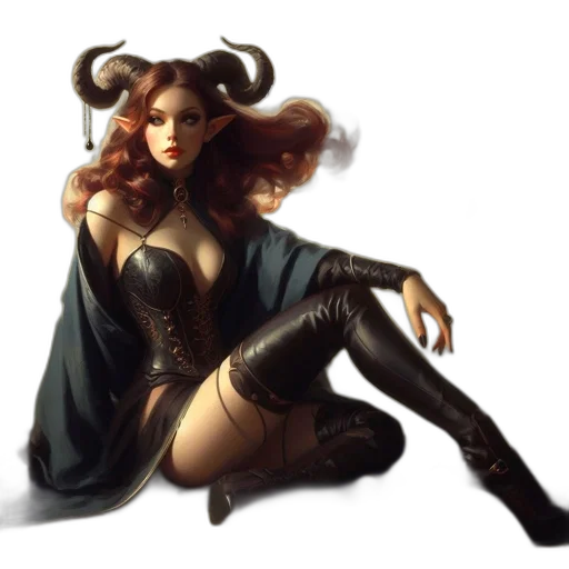 fantasy art, concept art, comic book art, photorealistic, dark, elven, woman, pointed transparent PNG cut-out